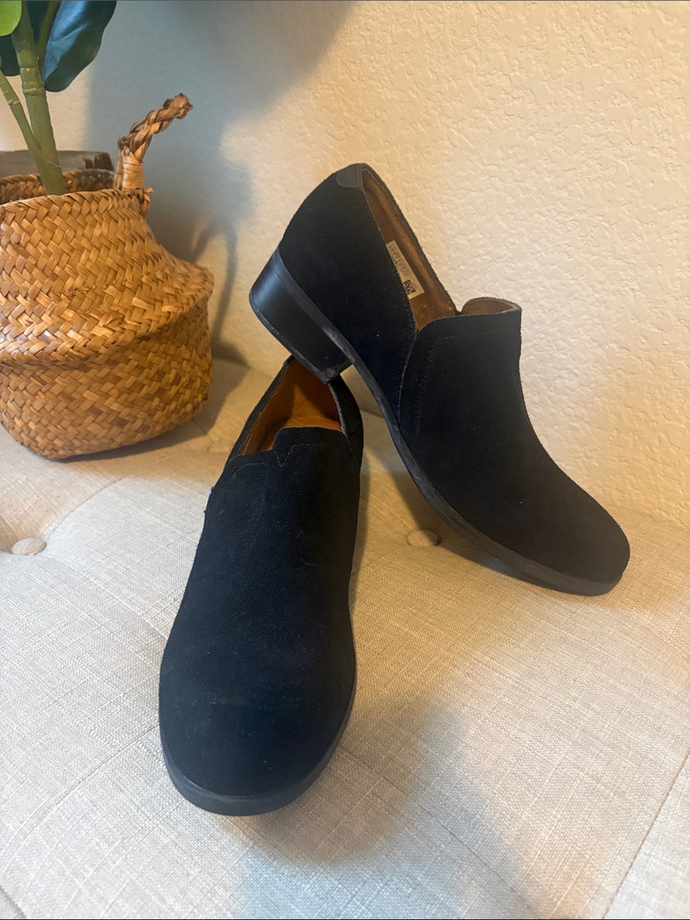 Toms Black Suede Slip-On Loafers for Women